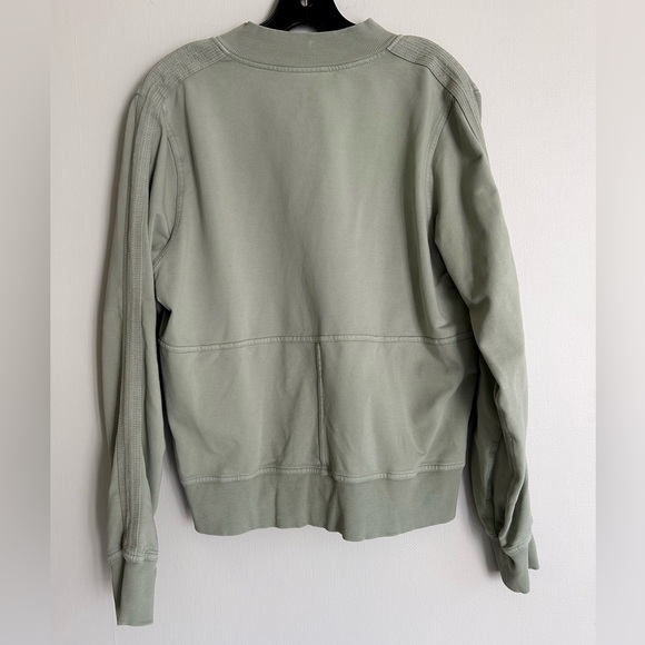 ATHLETA Sage Green Bomber Jacket Full Zip Athleisure Casual Comfort Active | M - Picture 13 of 16